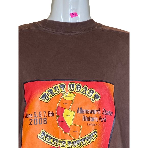 West Coast Round Up Biker Harley Davidson Motorcycle 3XL Tee shirt - Picture 3 of 11